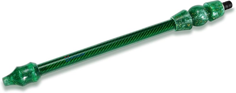 KITOSUN Hookah Hose Handle Mouthpiece Part - Hookah Accessories 100% Carbon Fiber Sleeve Shisha Handle with Resin Mouth Pieces Ergonomic Designed Universal Elegant (Green & Gold Flakes) - Image 1